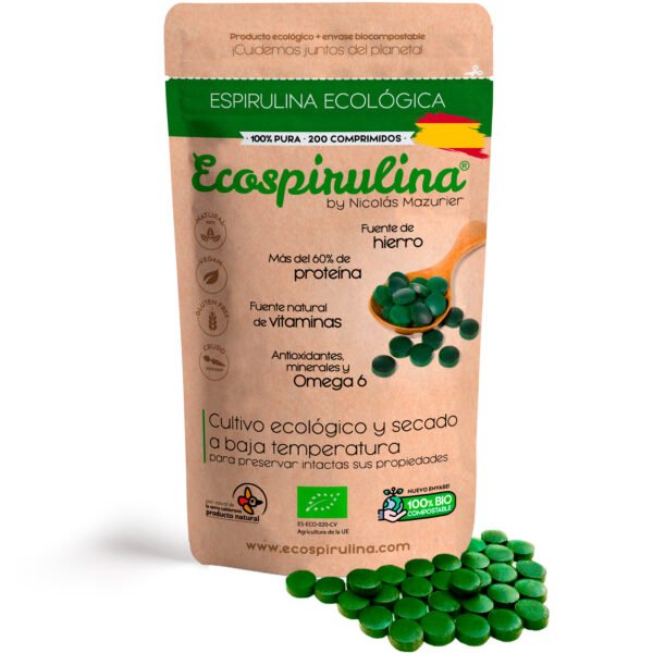 Espirulina ECO pura en Comprimidos producida en España
